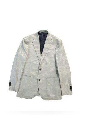Suitsupply Light Grey Havana Patch HL Wool Sport Coat Size 36R  Angelico Fabric